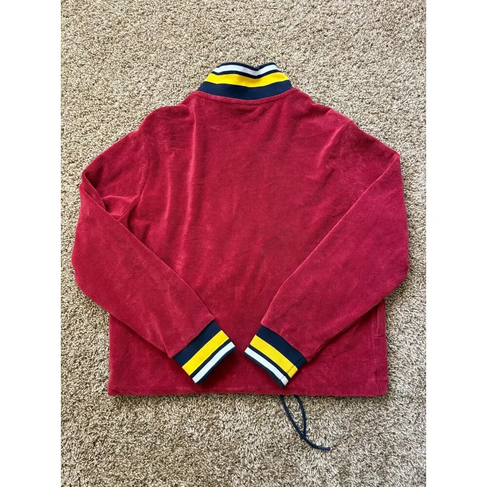 Nike Red Velour Full  Zip Track Jacket Womens Size Medium Burgundy